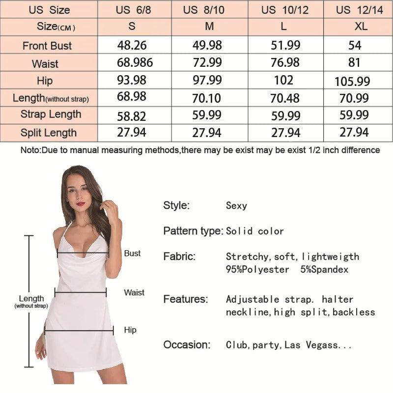 Sexy Elegant Dress Wrap Deep V Neck Backless Side Slit Bodycon Dress Women Spaghetti Strap Halter Slim Dress Club Party Vestidos