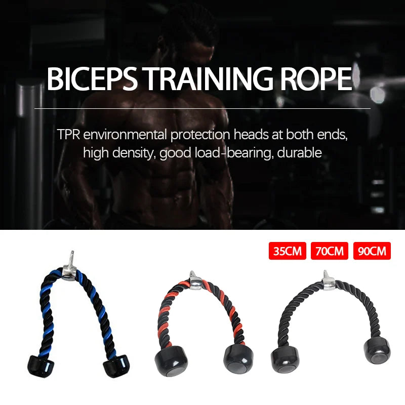 Gym Triceps Ropes Single Double Head Fitness Heavy Duty Pull Down Handles Back Arm Muscle Training Rope Pulley Cable Machine