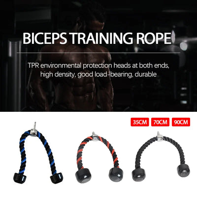 Gym Triceps Ropes Single Double Head Fitness Heavy Duty Pull Down Handles Back Arm Muscle Training Rope Pulley Cable Machine - ActiveLifeTech