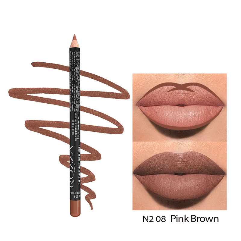 14 Farben Nude Matte Lippenstift Bleistift Langanhaltender wasserfester Lippenstift Hochpigmentierter Lipliner Lippen-Makeup-Tool