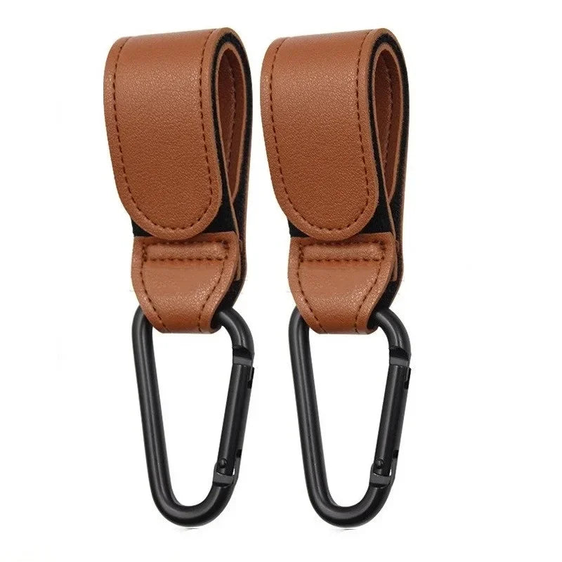 1/2pcs PU Leather Baby Bag Stroller Hook Pram Rotate 360 Degree Rotatable Cart Organizer Pram Hook Stroller Accessories