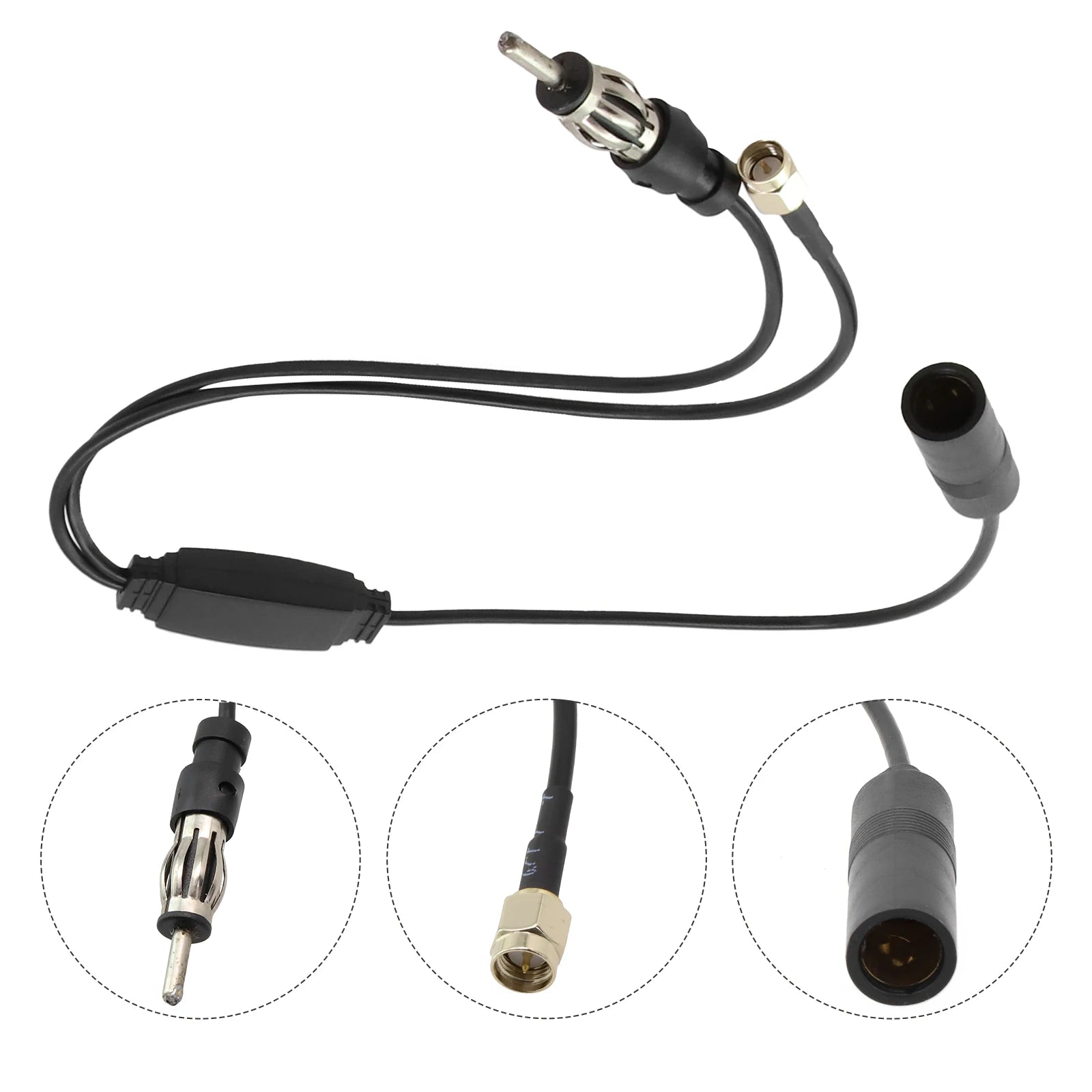 1 X Auto 30cm FM AM DAB Und Radio Aktive Antenne Antenne Splitter Adapter Kabel SMA Konverter Außen Teile Antenne kunststoff Metall