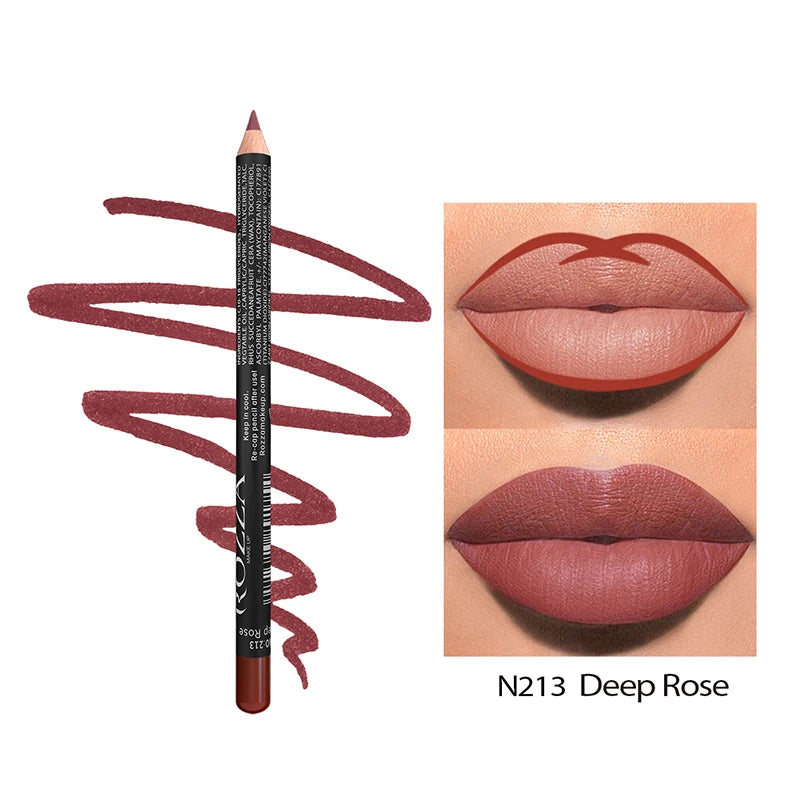 14 Farben Nude Matte Lippenstift Bleistift Langanhaltender wasserfester Lippenstift Hochpigmentierter Lipliner Lippen-Makeup-Tool