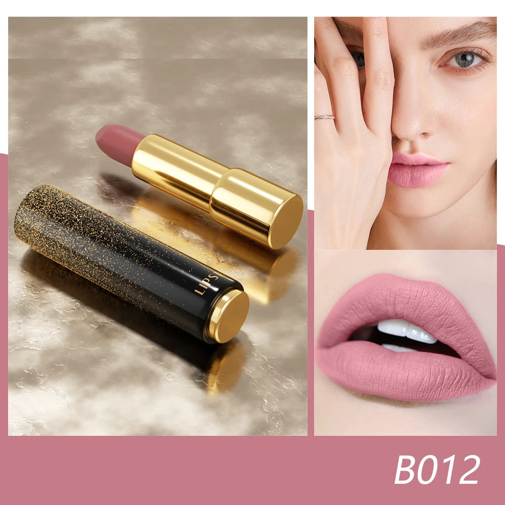 Matte Nude-Lippenstift, samtig, lichtecht, nicht klebend, Nude-Lippenstift, matter Lippenstift, lang anhaltender, wasserfester Lippenstift für Frauen