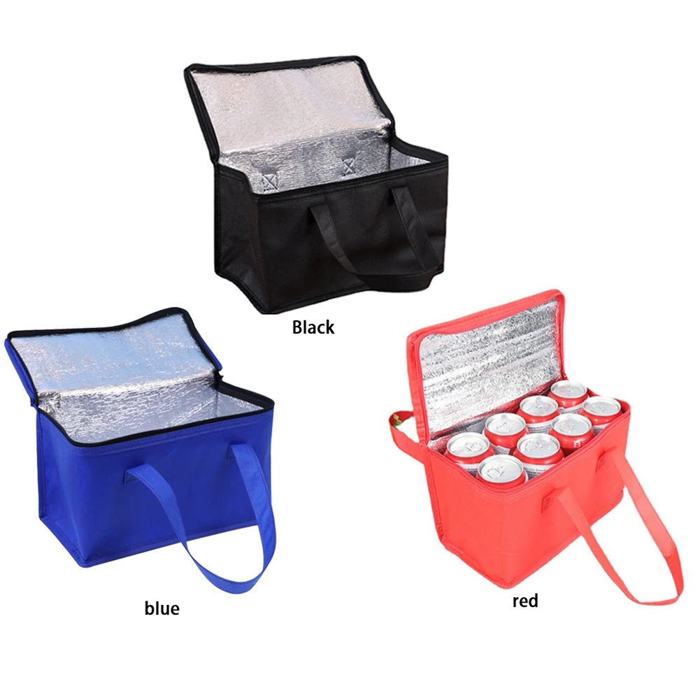 Food Thermal Bag Picnic Bag Cookware Storage Bag with Handle Portable Lunch Bag Beer Delivery Bag for Family Outdoor Activities