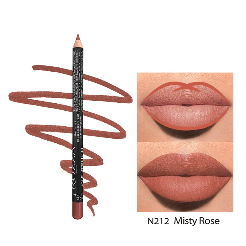 14 Farben Nude Matte Lippenstift Bleistift Langanhaltender wasserfester Lippenstift Hochpigmentierter Lipliner Lippen-Makeup-Tool