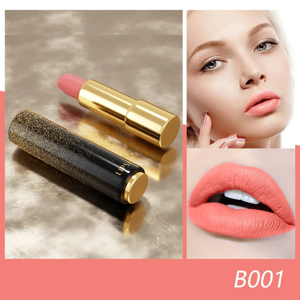 Matte Nude-Lippenstift, samtig, lichtecht, nicht klebend, Nude-Lippenstift, matter Lippenstift, lang anhaltender, wasserfester Lippenstift für Frauen