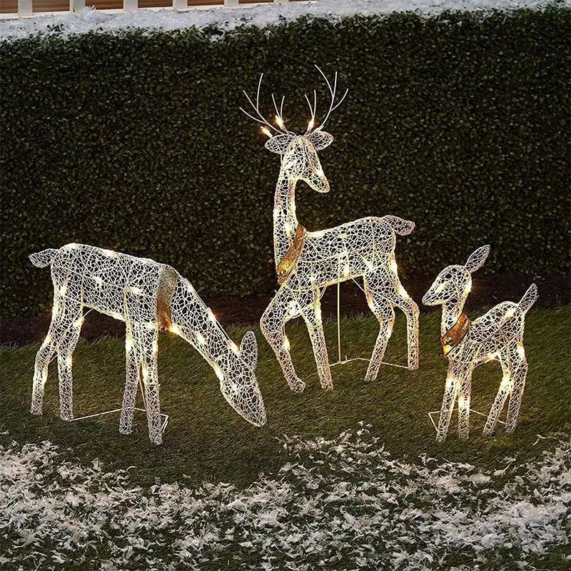 3 pièces Iron Art Elk Deer Jardin de Noël