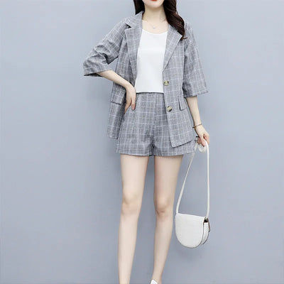 Ladies Elegant Work Plaid Suit Noted - ActiveLifeTech