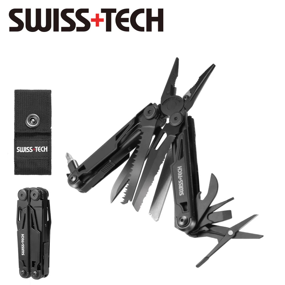 SWISS TECH 16 in 1 Camping Multitool Multi Zange Klapp Zange Abisolierzange Outdoor Tasche Mini Tragbare Neue Ankunft