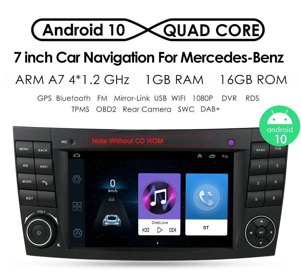 Android 10 Autoradio mit GPS-Navigation für Mercedes-Benz CLK-Klasse W209 2005–2006 Carplay DAB +