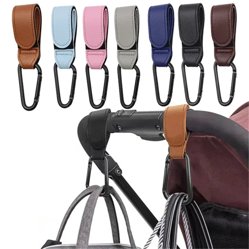 1/2pcs PU Leather Baby Bag Stroller Hook Pram Rotate 360 Degree Rotatable Cart Organizer Pram Hook Stroller Accessories