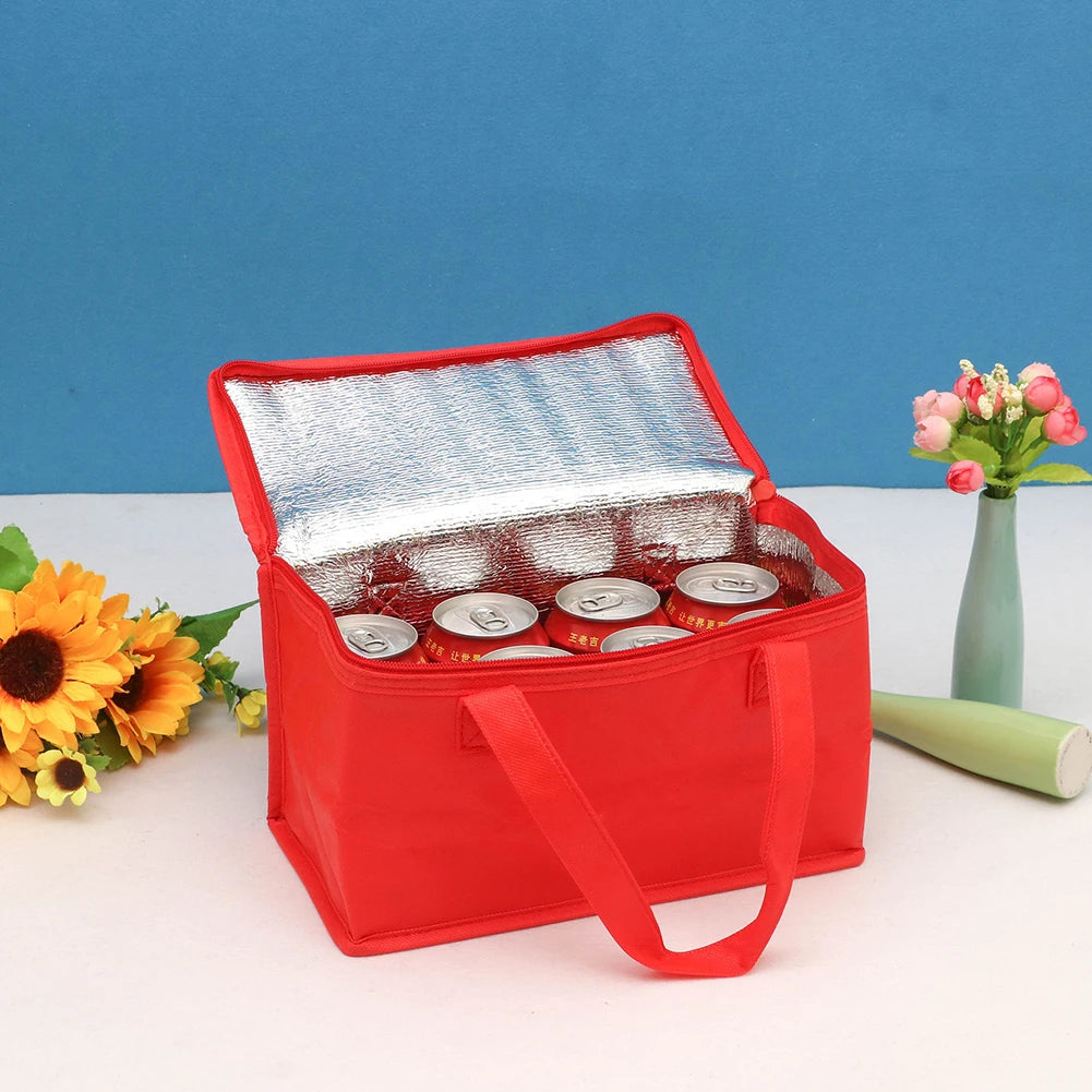 Food Thermal Bag Picnic Bag Cookware Storage Bag with Handle Portable Lunch Bag Beer Delivery Bag for Family Outdoor Activities