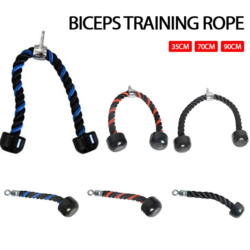 Gym Triceps Ropes Single Double Head Fitness Heavy Duty Pull Down Handles Back Arm Muscle Training Rope Pulley Cable Machine