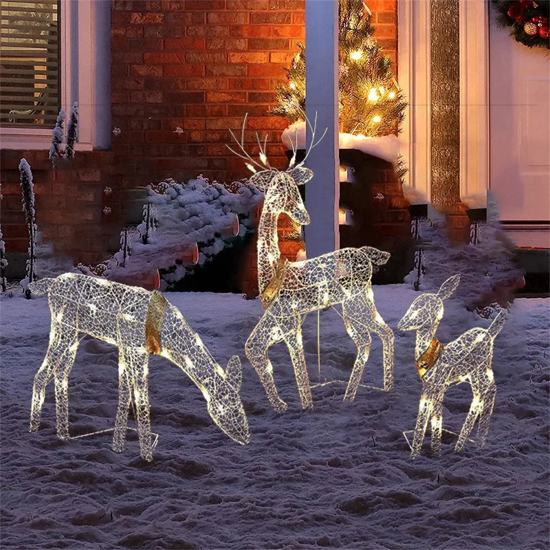 3 pièces Iron Art Elk Deer Jardin de Noël