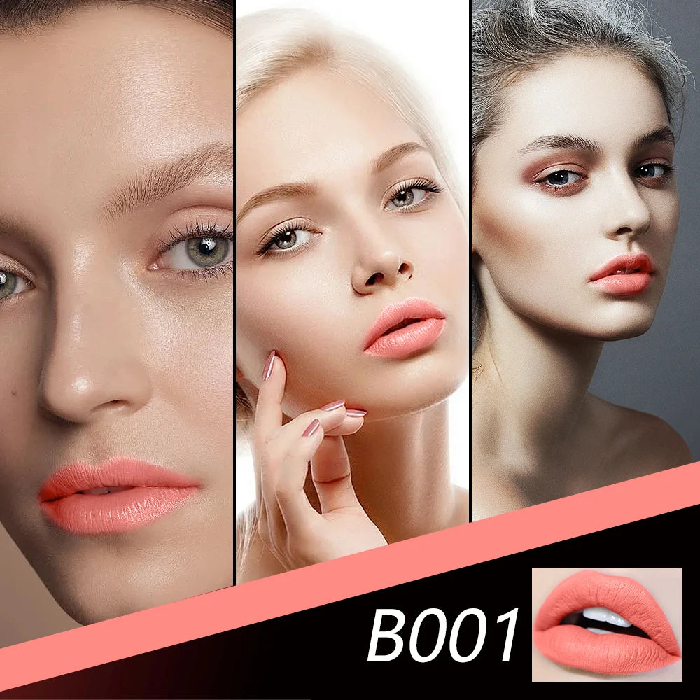 Matte Nude-Lippenstift, samtig, lichtecht, nicht klebend, Nude-Lippenstift, matter Lippenstift, lang anhaltender, wasserfester Lippenstift für Frauen