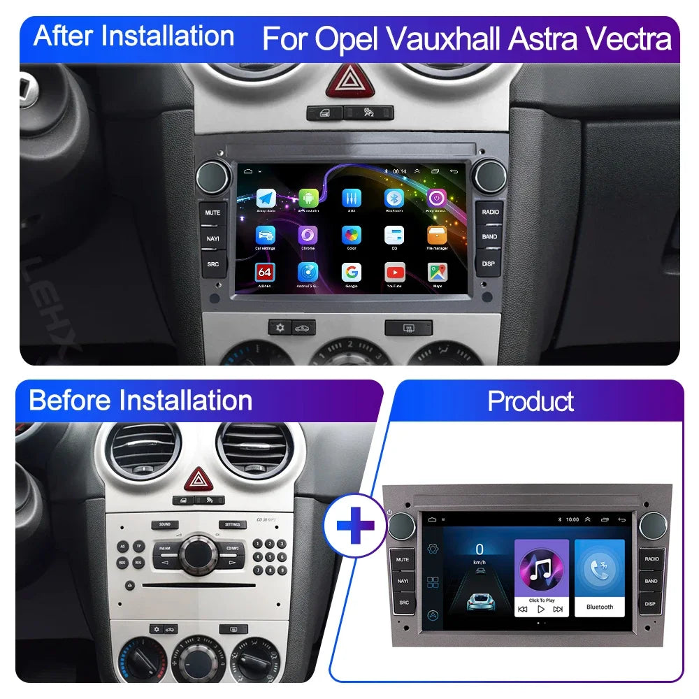 Car Radio For Opel Astra H J Vectra Vauxhall Antara Zafira Corsa C D Vivaro Meriva Veda Multimedia Android Auto 2Din Carplay IPS