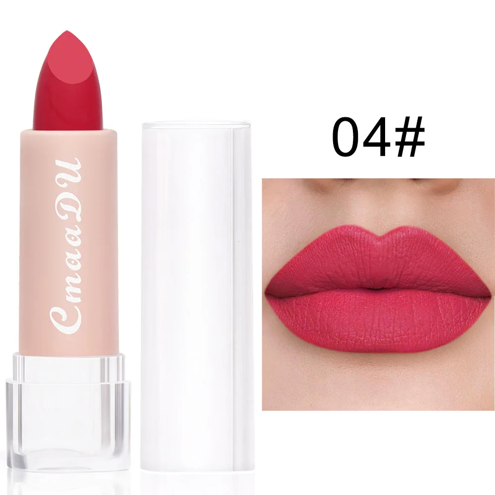 1PC Matte Nude Lippenstift Wasserdicht Langlebig Antihaft-Cup Sexy Rot Rosa Samt Lippenstifte Frauen Make-Up Kosmetik 15 Farben