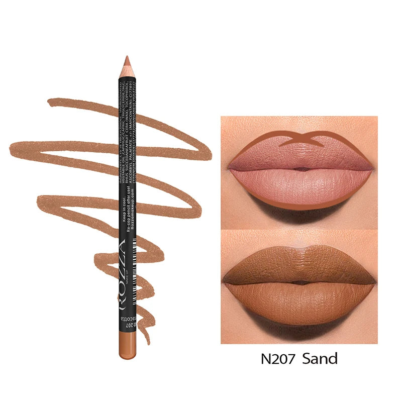 14 Farben Nude Matte Lippenstift Bleistift Langanhaltender wasserfester Lippenstift Hochpigmentierter Lipliner Lippen-Makeup-Tool