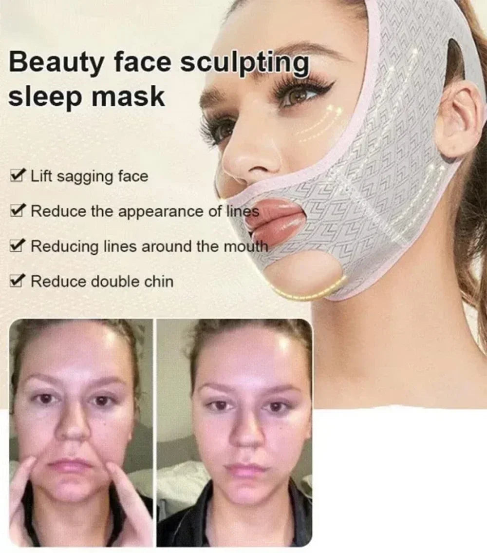 Kinn-Wangen-Schlankheitsbandage, V-Shaper, Schönheits-Facelifting, Sculpting, Schlafmaske, wiederverwendbarer Gesichts-V-Linien-Shaping-Werkzeuggürtel