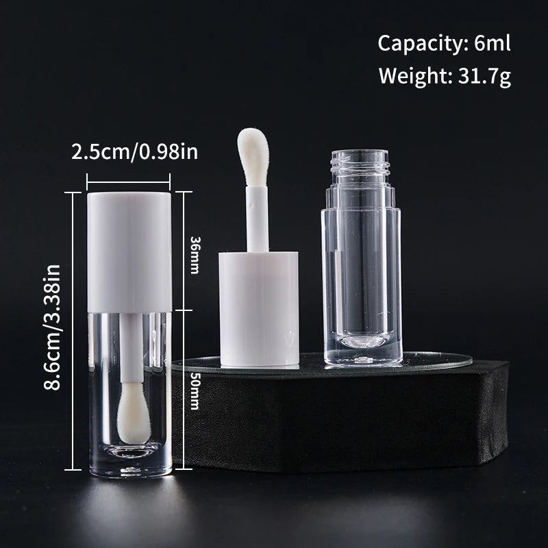 6 ml DIY große Borsten Make-up und Lippenstift Lipgloss Tubes Hohe Qualität Transparenter kosmetischer Verpackungsbehälter
﻿