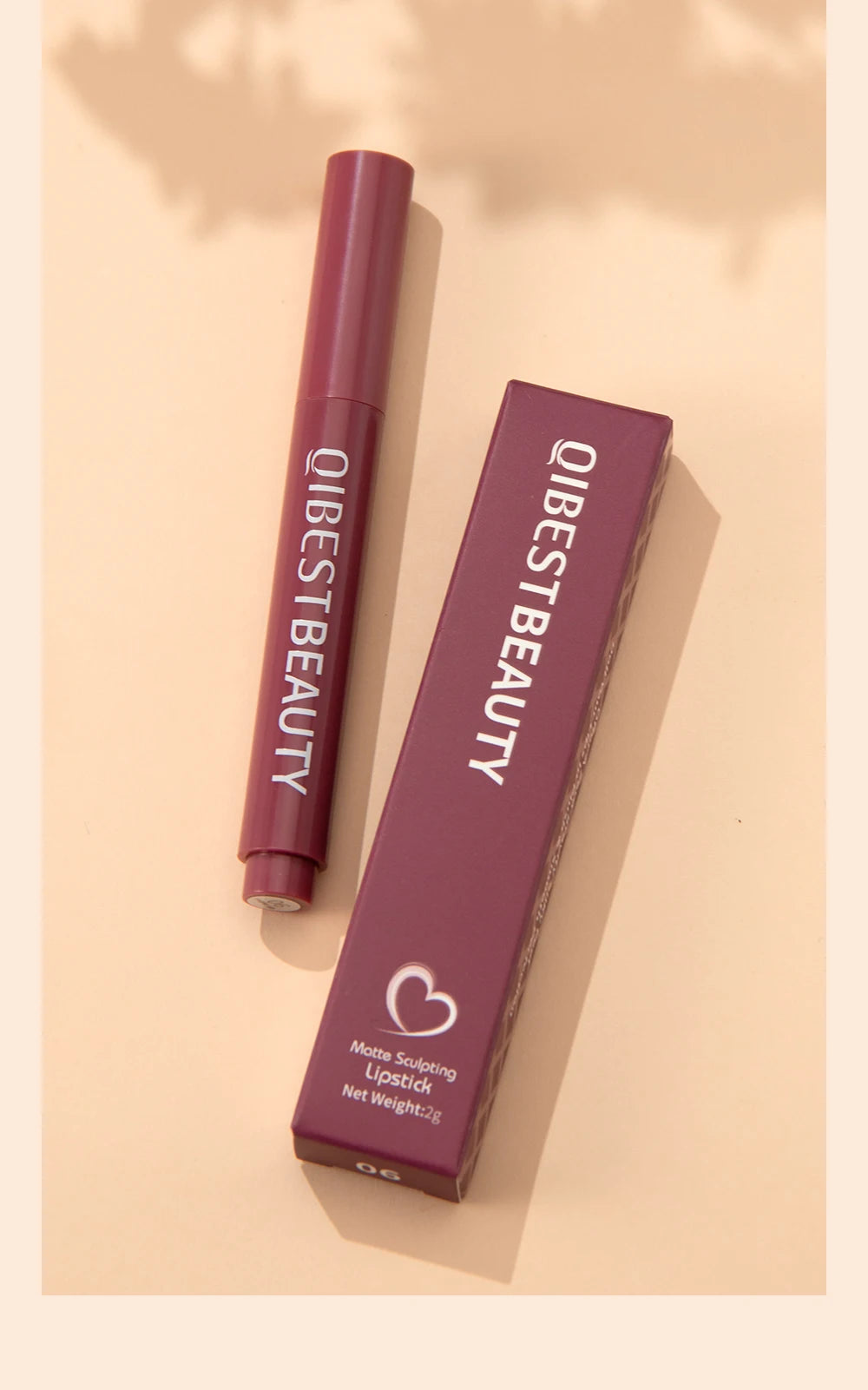 QIBEST Matte Lippenstift Lip Tint Langlebig Samt Lipliner Bleistift Nicht Verblassen Antihaft-Cup Make-Up Lippenstift Lippenbalsam Kosmetik